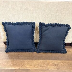 Couch,  Two 20x20 Square Black Pillows w/ Inserts